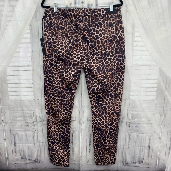 JEN7 by 7 For All Mankind Jeans Brown Leopard Ankle Skinny Jeans 28" Inseam NWT - Picture 10 of 15